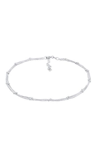 ELLI Fusskettchen Fußkette mit Kugeln Zeitlos Schmuck Geschenk 925 Silber Silber