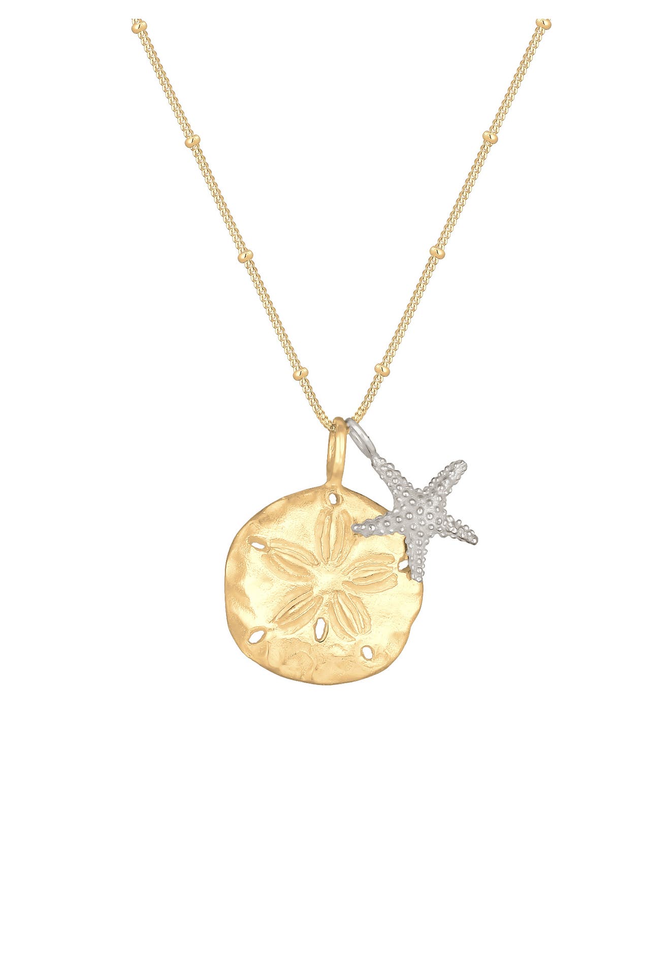 ELLI Kette Blume Seestern Maritim 925 Sterling Silber Zweifarbig, Bild 1