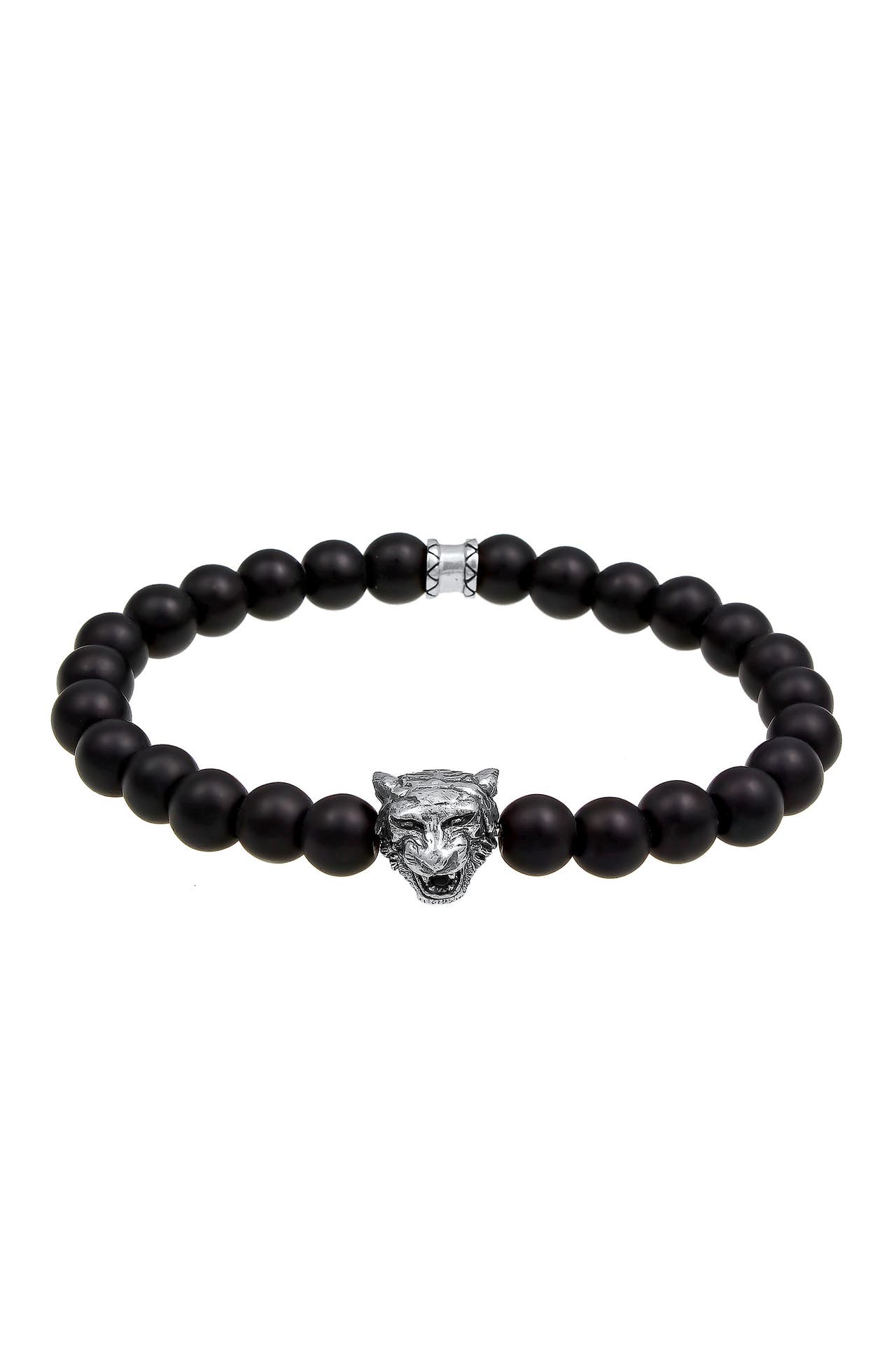 KUZZOI Armband Herren Tiger Onyx Schwarz 925 Sterling Silber Schwarz, Bild 1