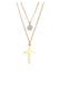 Kette Layer Kreuz 925 Silber, mit Kristallen von Swarovski® Gold