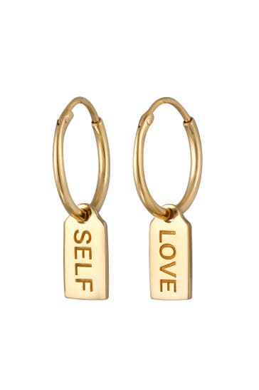 ELLI Ohrringe Creolen Plättchen Anhänger 925 Sterling Silber Gold