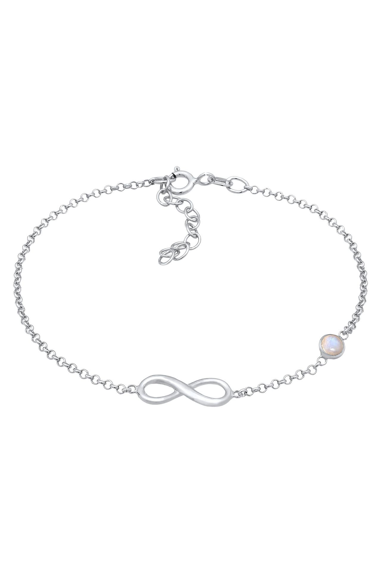 ELLI Armband Infinity Unendlich Zeichen Mondstein 925 Silber Silber, Bild 1