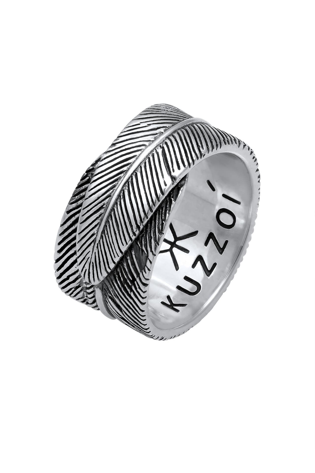 KUZZOI Ring Feder Vintage Trend Massiv 925 Silber, Bild 1