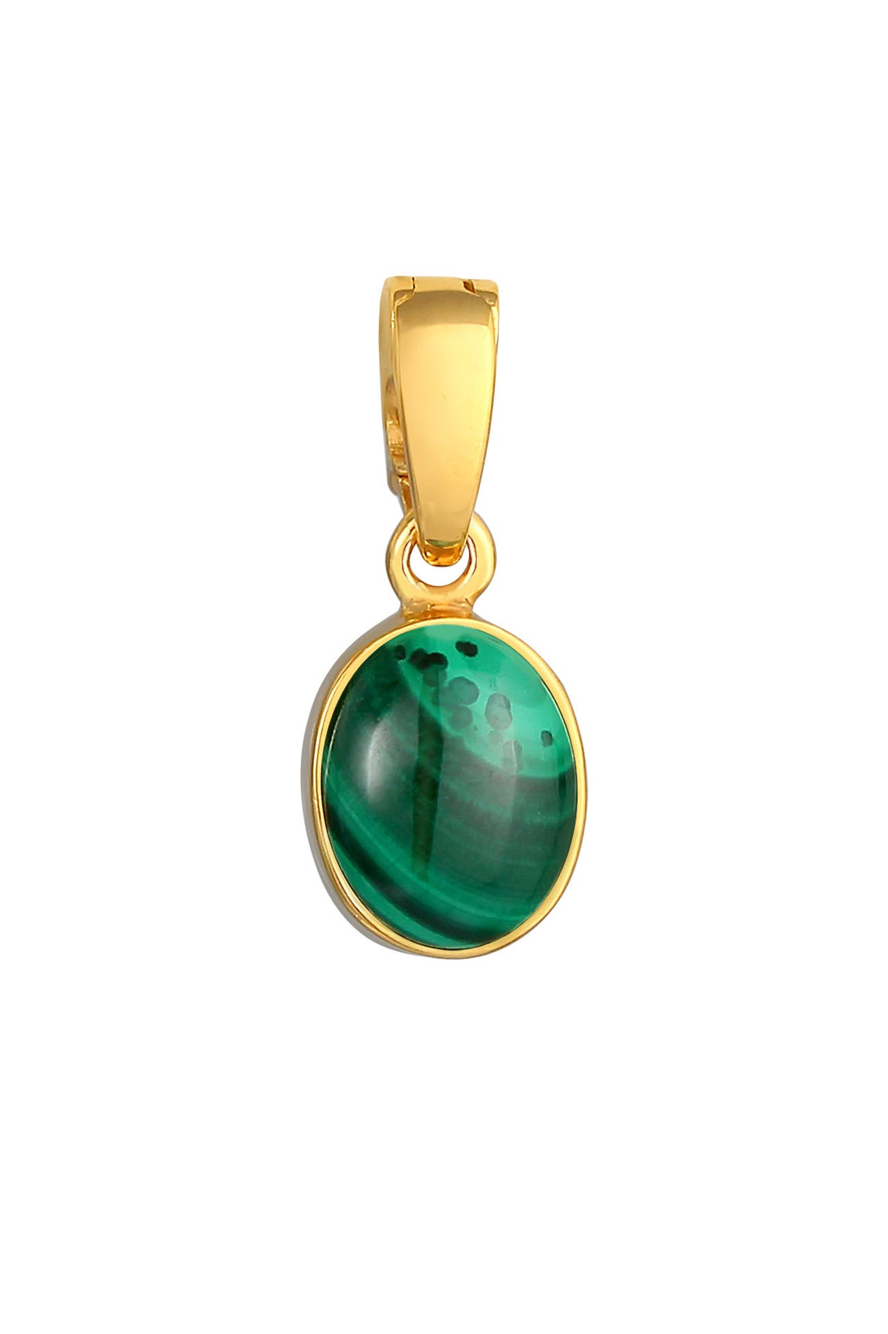 NENALINA Anhänger Edelstein Malachit Cabochon Oval 925 Silber, Bild 1