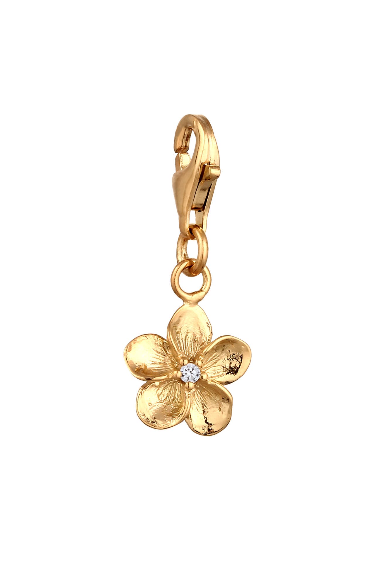 ELLI Charm Frangipani Blume Stein Zirkonia Weiß 925 Sterling Silber, Bild 1
