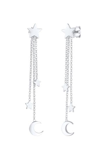 ELLI Ohrringe Stecker Sterne Halbmond Ohrhänger 925 Silber Silber