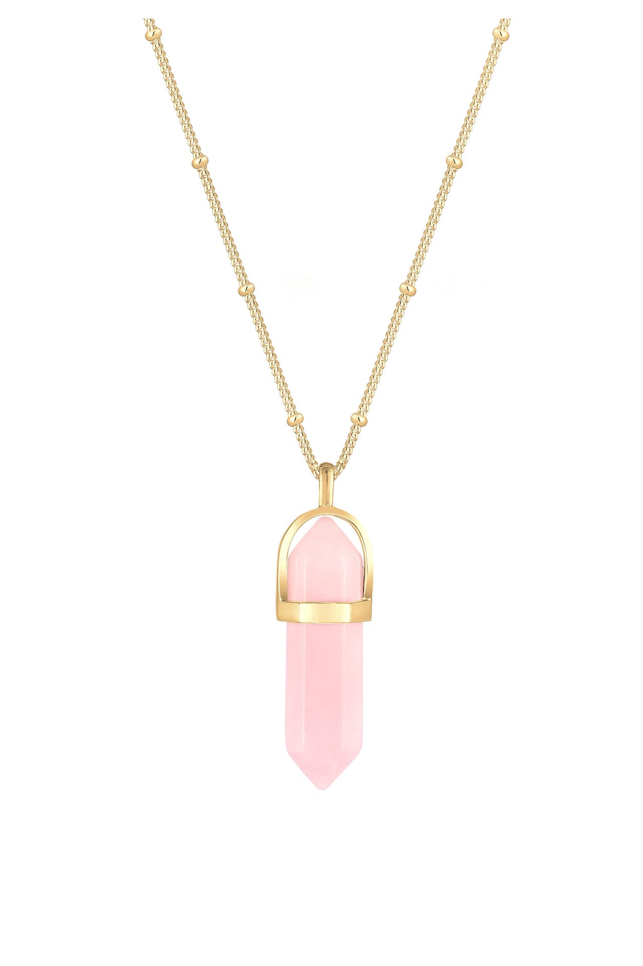 ELLI Kette Stein Quarz Weiß 925 Sterling Silber Gold, Bild 1