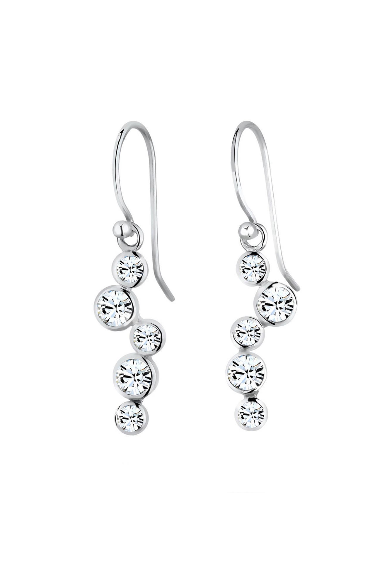 ELLI Ohrringe Tropfen Glamour Kristalle 925 Silber Weiß, Bild 1
