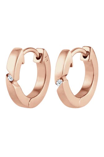 ELLI DIAMONDS Ohrringe Creolen Basic Diamant (0.03 ct.) 925 Silber Rosegold