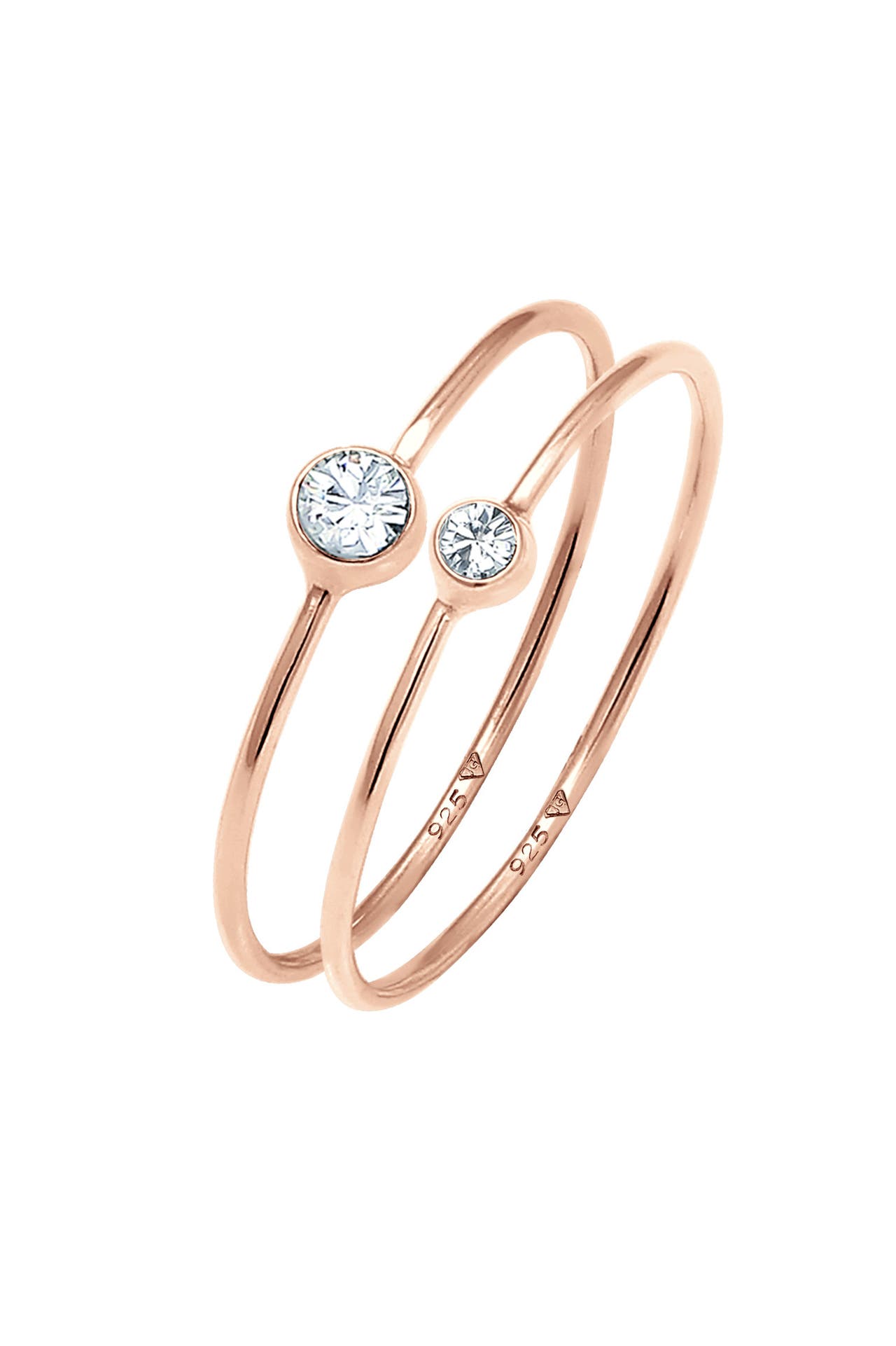ELLI Ring Set 925 Silber, mit Kristallen von Swarovski® Rosegold, Bild 1