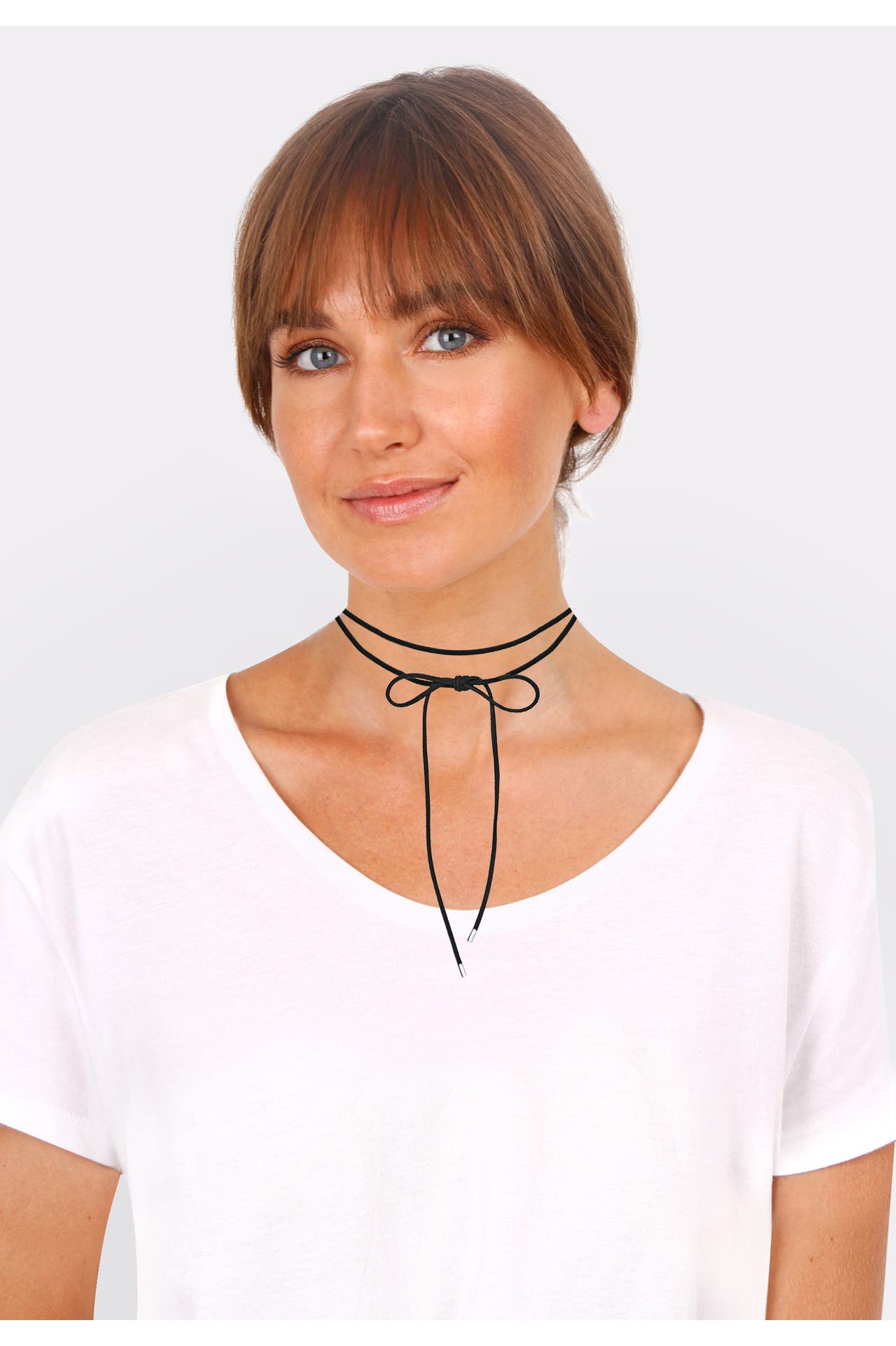 ELLI Kette Choker Velour Leder Schwarz 925 Silber Silber, Bild 1