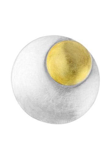 NENALINA Anhänger Rund Kreis Geo Bi-Color gebürstet 925 Silber