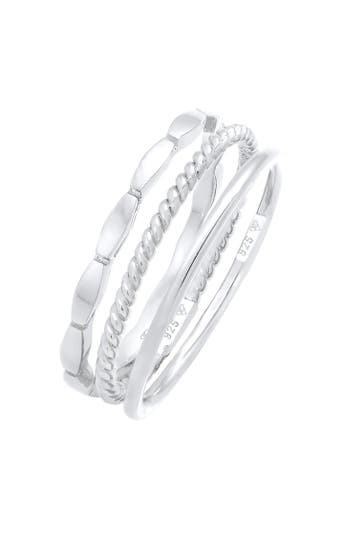 ELLI Ring Stapelringe Stacking Bandring 3er Set 925 Silber Silber