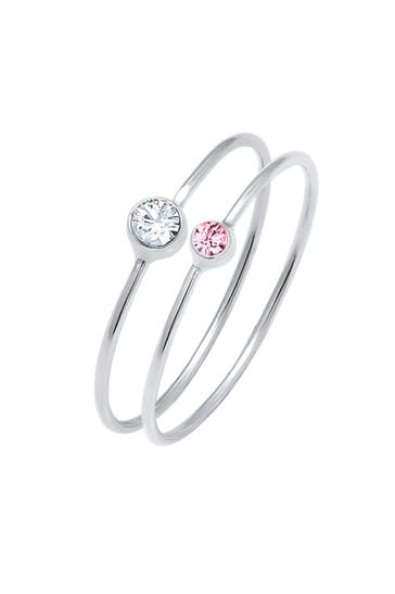 ELLI Ring 2er Set Kristalle 925 Silber silber