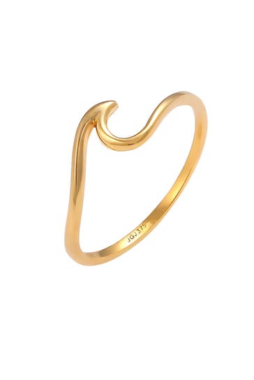 ELLI PREMIUM Ring Wellen Wave Strand Maritim 375 Gelbgold