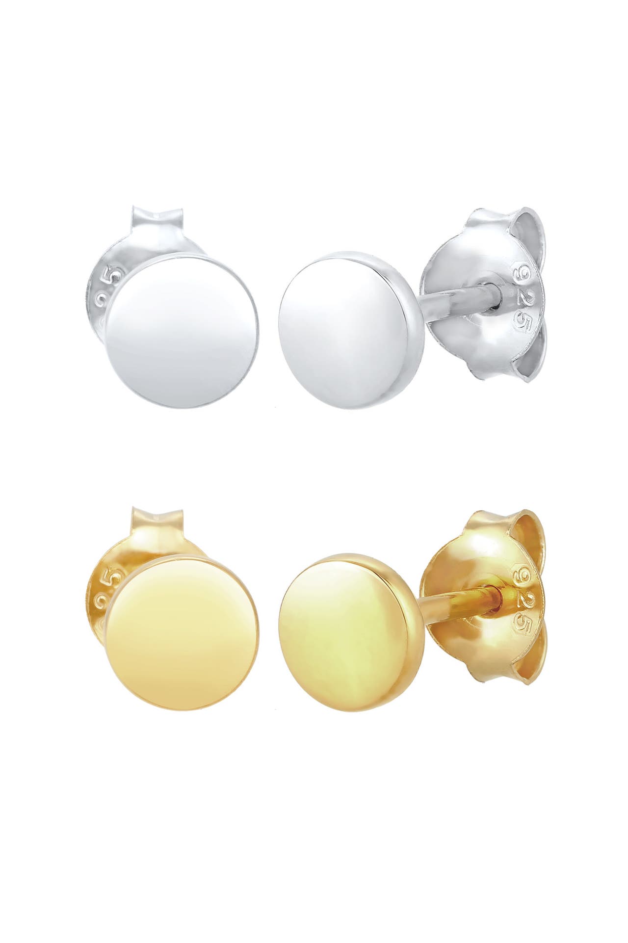 ELLI Ohrringe Ohrringset Plättchen Kreis 2er Set 925 Sterling Silber vergoldet Gold, Bild 1