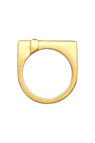 KUZZOI Ring Herren Kreuz Modern Schlicht 925 Silber Gold