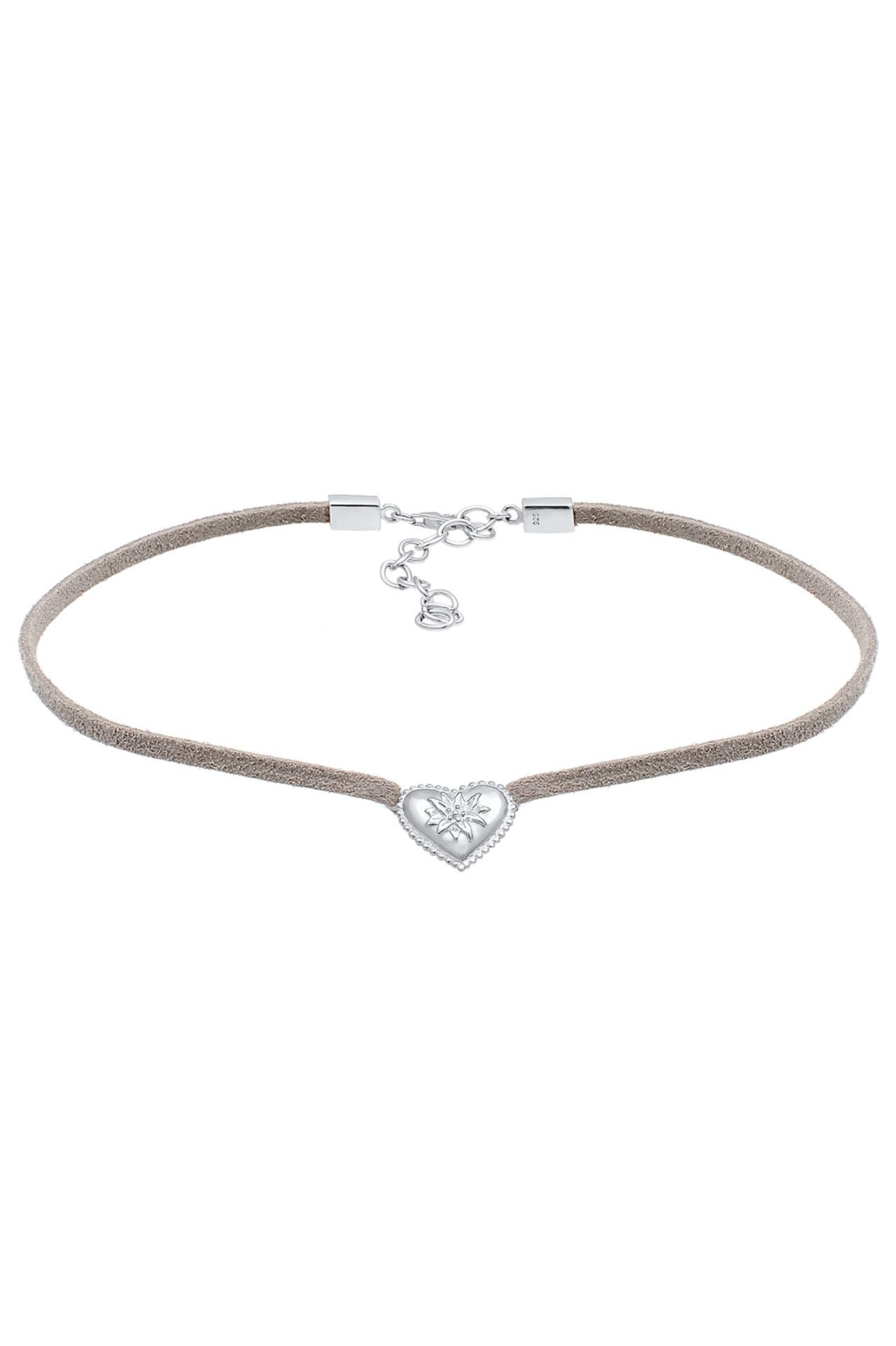ELLI Kette Choker Leder Herz Edelweiss Tracht, Bild 1