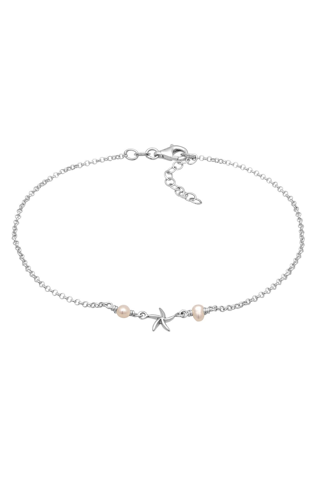 ELLI Fusskettchen Seestern Süßwasserperle Mode 925er Silber Silber, Bild 1