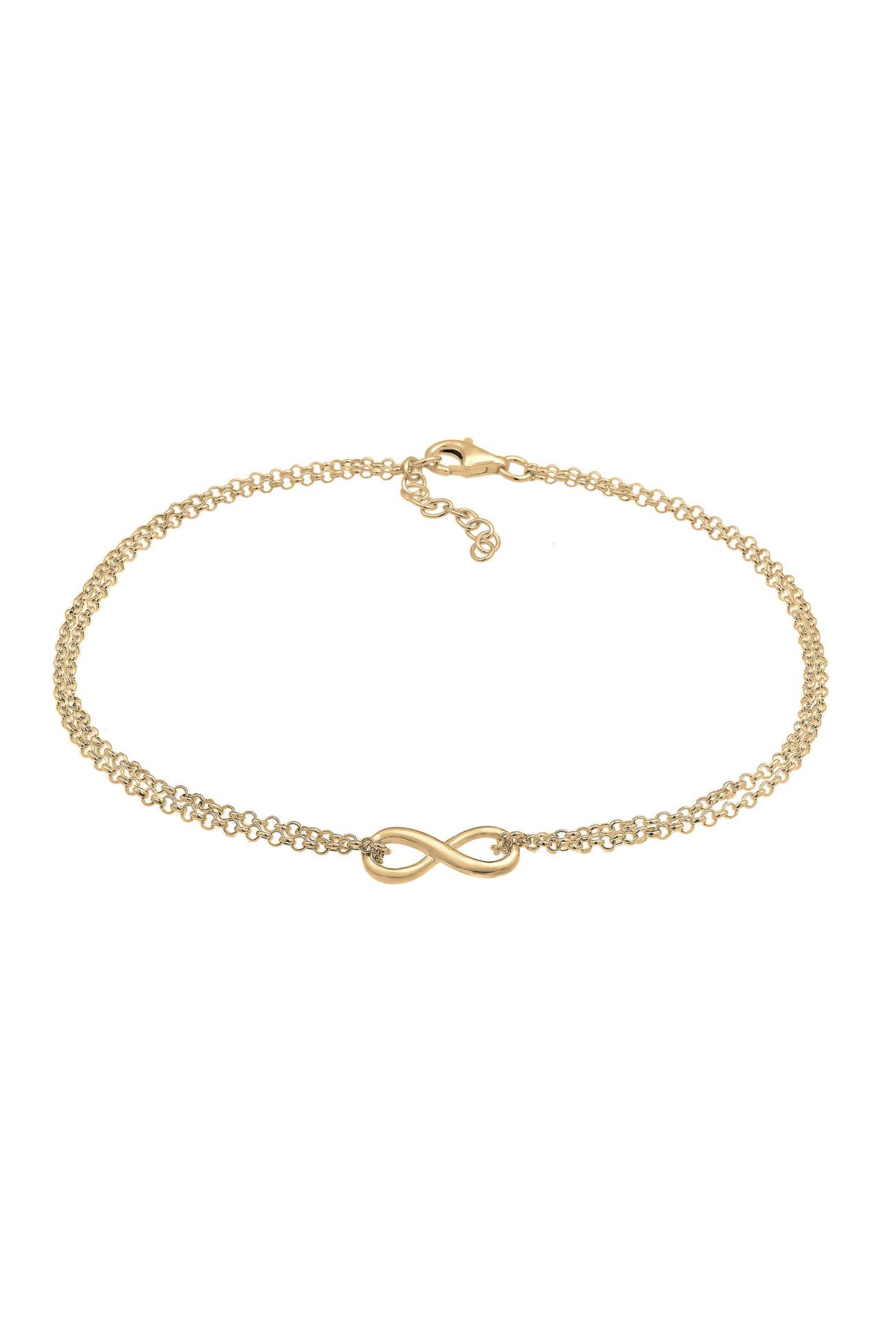 ELLI Fusskettchen Fußkette Infinity Unendlichkeit Symbol 925 Silber Gold, Bild 1