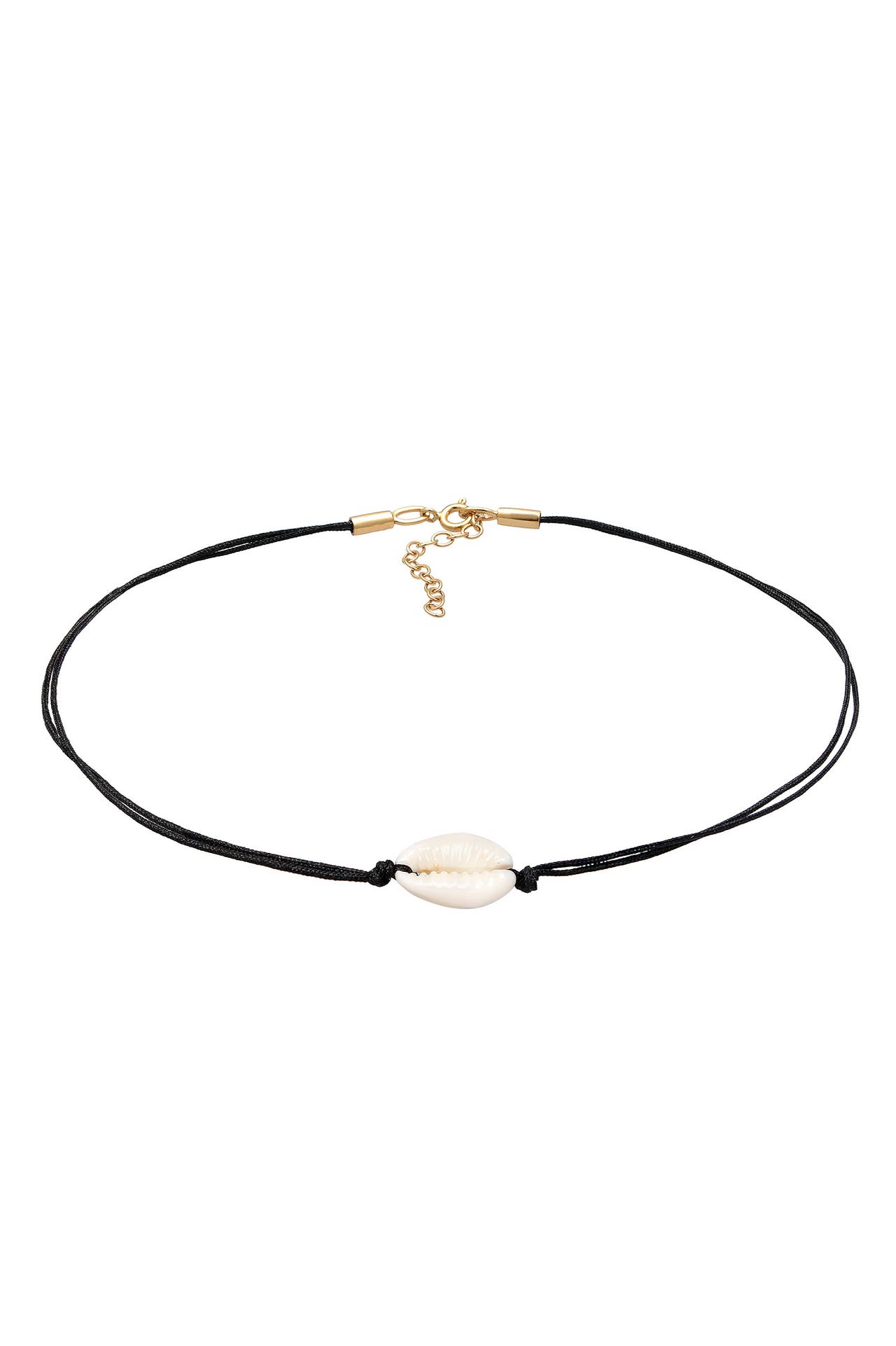 ELLI Kette Choker Kauri Muschel Nylon Trend 925 Silber Schwarz, Bild 1