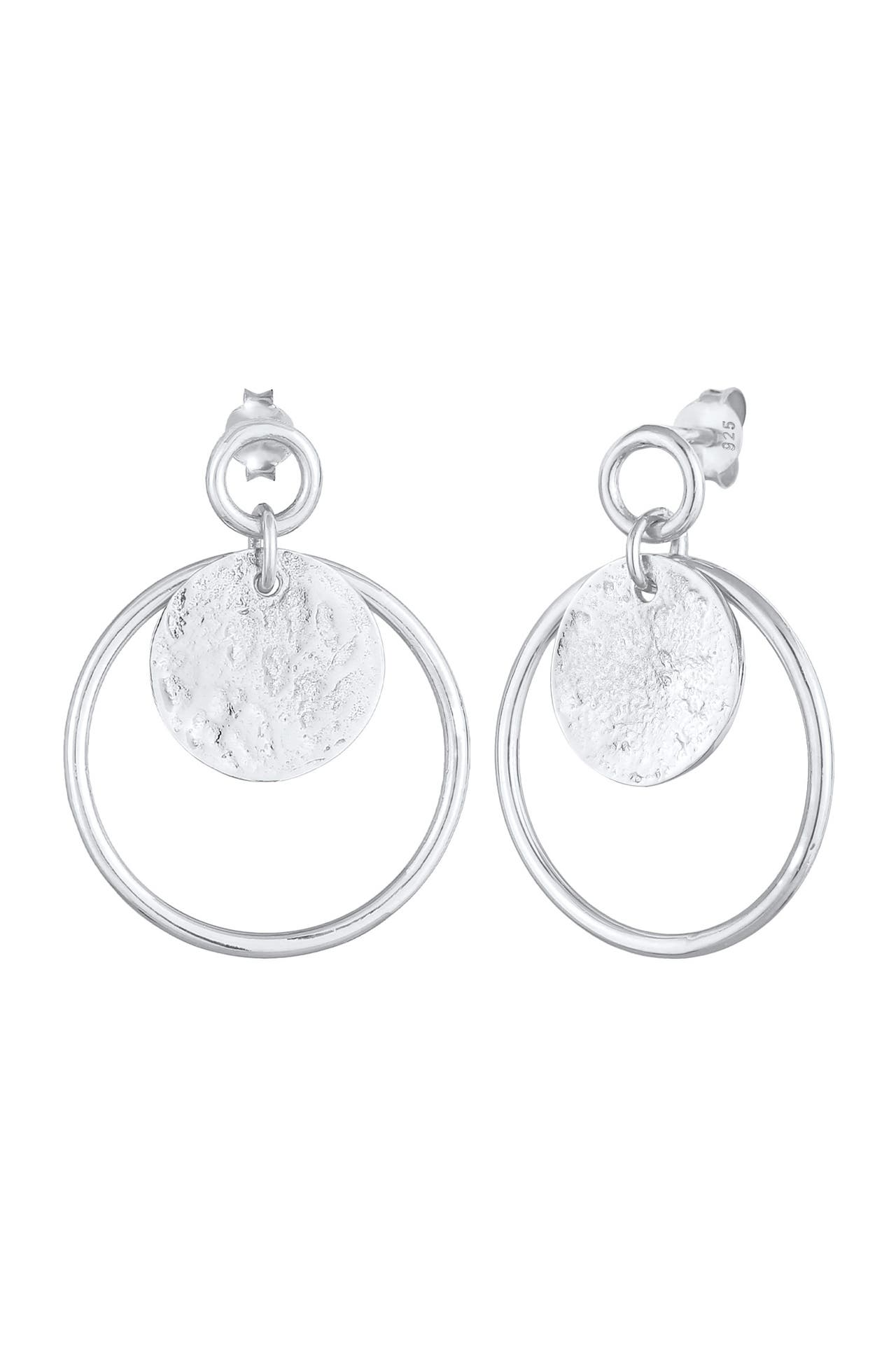 ELLI Ohrringe Hänger Plättchen Basic Rund 925 Silber Silber, Bild 1