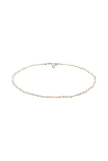 ELLI PREMIUM Kette Choker Süßwasserperlen Klassik 925 Silber Silber