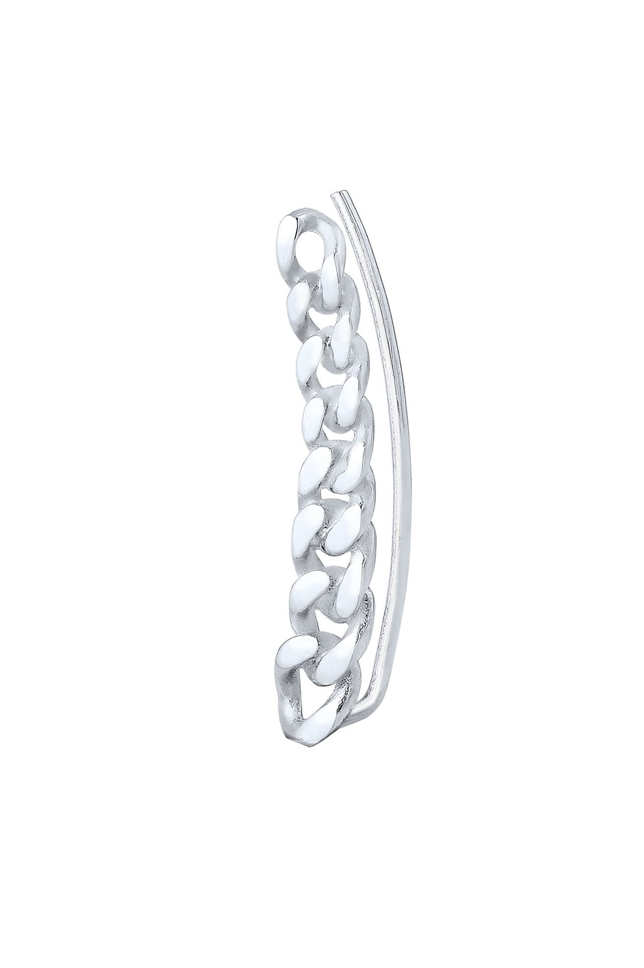 ELLI Ohrringe Single Earclimber Panzerkette 925 Sterling Silver Silber, Bild 1