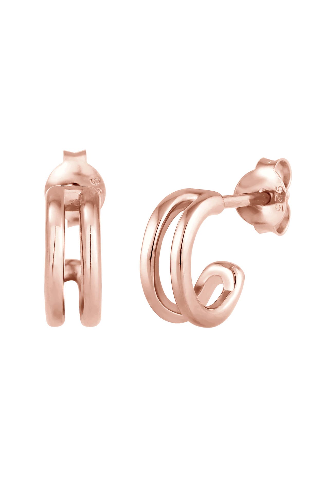 ELLI Ohrringe Creolen Stecker Basic Minimal 925 Silber Rosegold, Bild 1