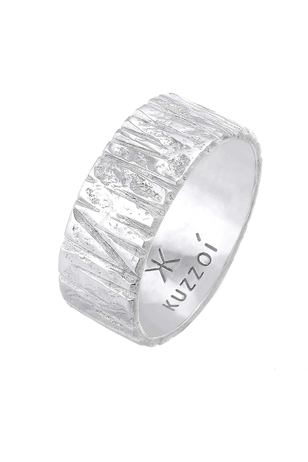 KUZZOI Ring Bandring Struktur Gehämmert 925 Silber, Bild 1