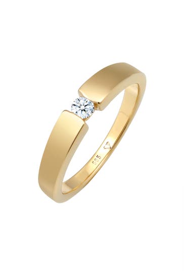ELLI DIAMONDS Ring Diamant Weiß Brillantschliff (0.11 ct) 585 Gelbgold Gold