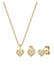 Schmuckset Herz Diamant Weiß Brillantschliff (0.105 ct) 585 Gelbgold Gold