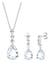 Schmuckset Tropfen Weiß 925 Silber, mit Kristallen von Swarovski® Silber