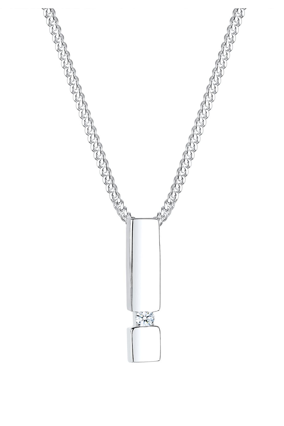 ELLI DIAMONDS Kette Anhänger Stab Diamant Weiß Brillantschliff (0.03 ct) 925 Sterling Silber Weiß, Bild 1