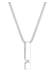 Kette Anhänger Stab Diamant Weiß Brillantschliff (0.03 ct) 925 Sterling Silber Weiß