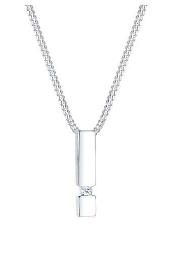 ELLI DIAMONDS Kette Anhänger Stab Diamant Weiß Brillantschliff (0.03 ct) 925 Sterling Silber Weiß