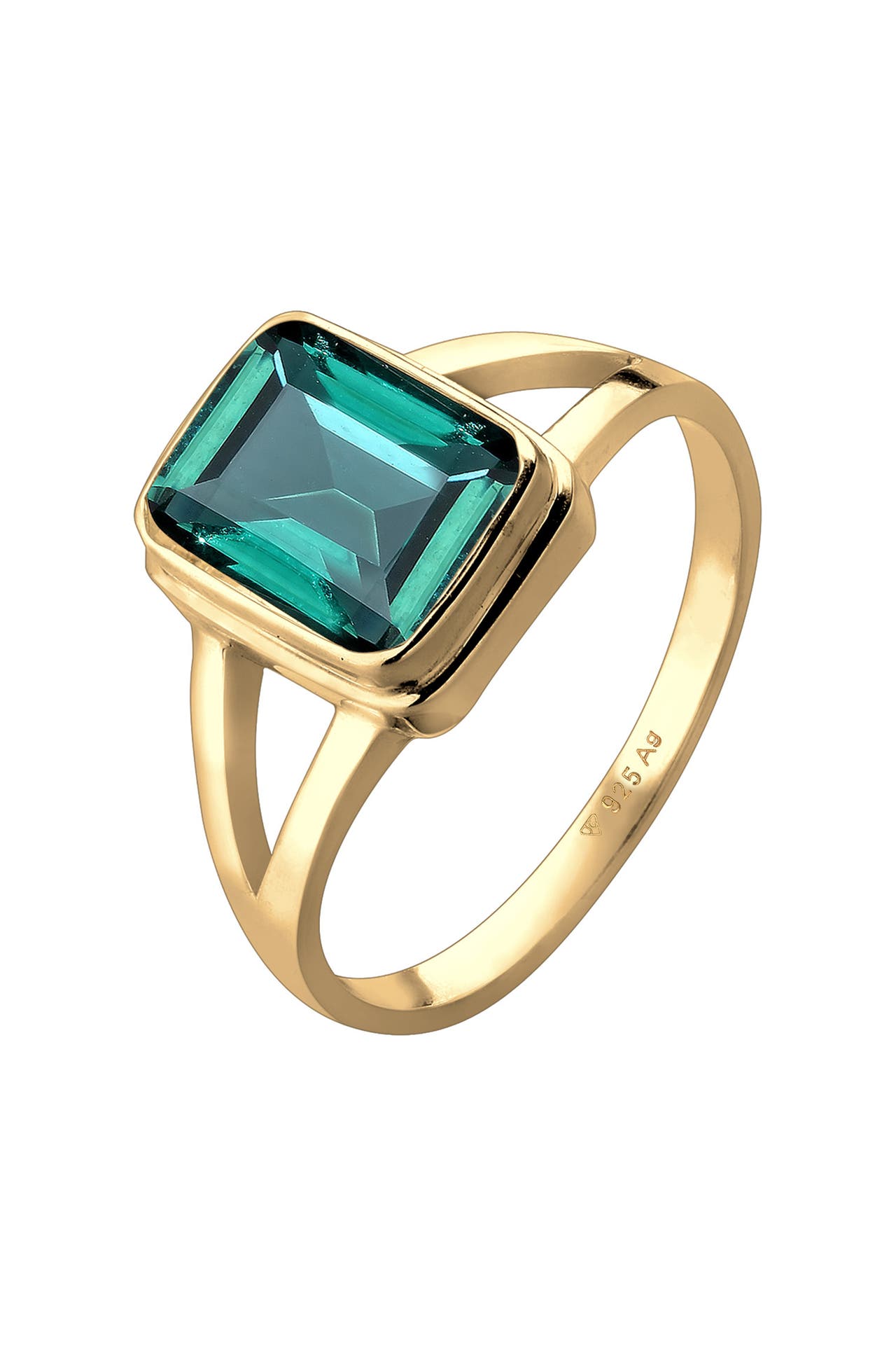 ELLI Ring Solitär Quarz Grün 925 Silber, Bild 1