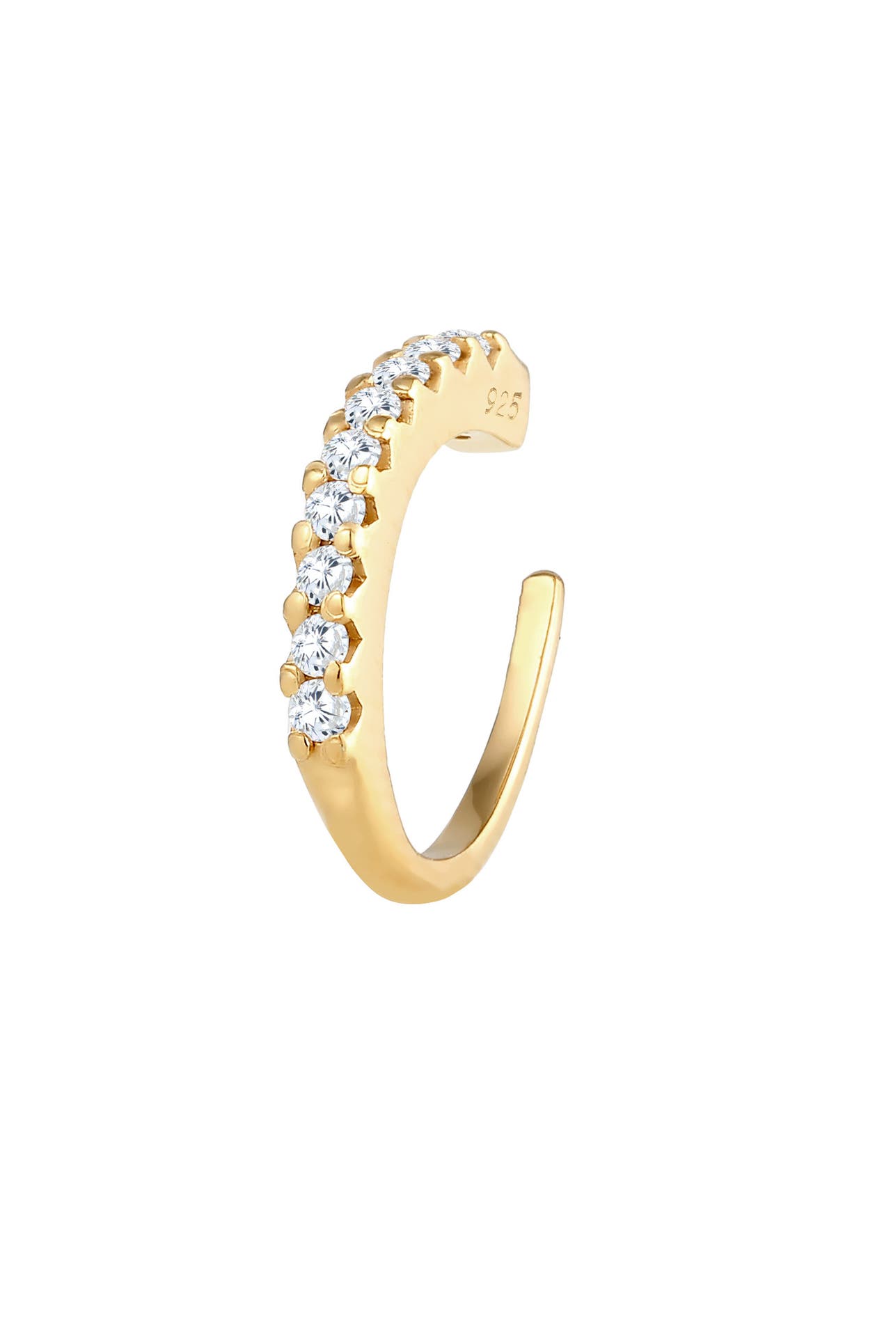 ELLI Ohrringe Earcuff Zirkona Kristalle Trend Single 925 Silber Gold, Bild 1