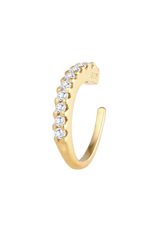 ELLI Ohrringe Earcuff Zirkona Kristalle Trend Single 925 Silber Gold