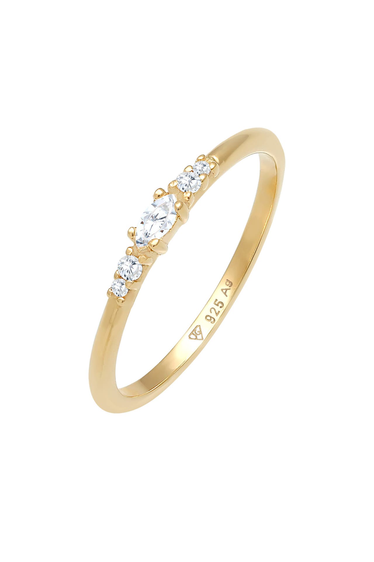 ELLI Ring Zirkonia Verlobung 925 Silber gold, Bild 1