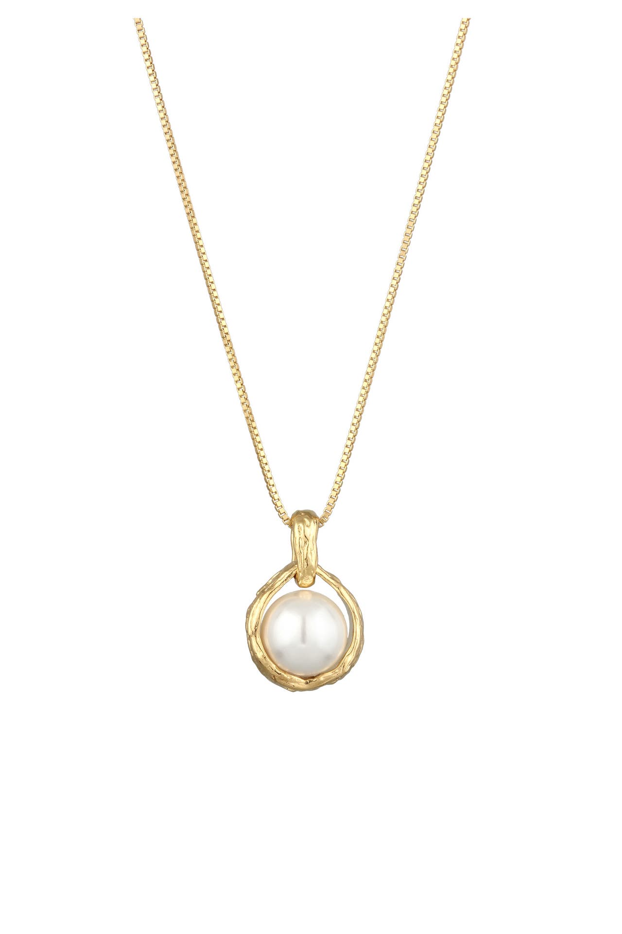 ELLI PREMIUM Kette Anhänger Muschelkernperle Vintage Style 925 Sterling Silber Gold, Bild 1
