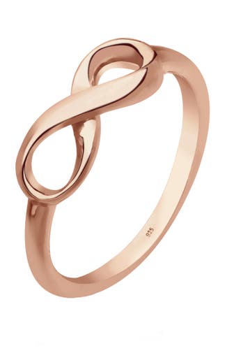 ELLI Ring Basic Infinity Unendlichkeit Zeichen 925 Silber Rosegold