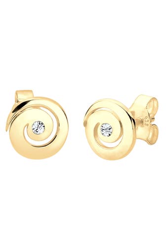 ELLI Ohrringe Spirale Rund Schmuck Geschenk mit Kristallen von Swarovski® 925 Silber Gold