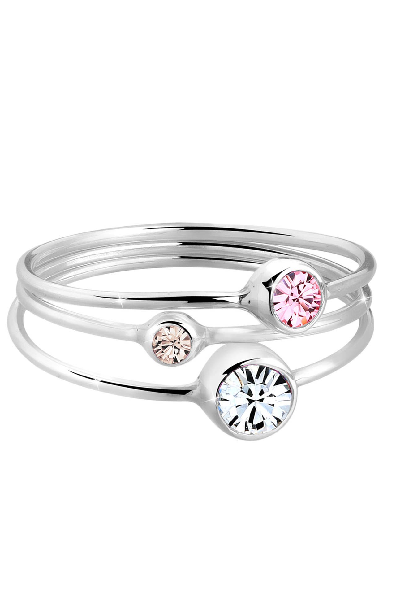 ELLI Ring Stapelring Set Kristalle 925 Silber, Bild 1