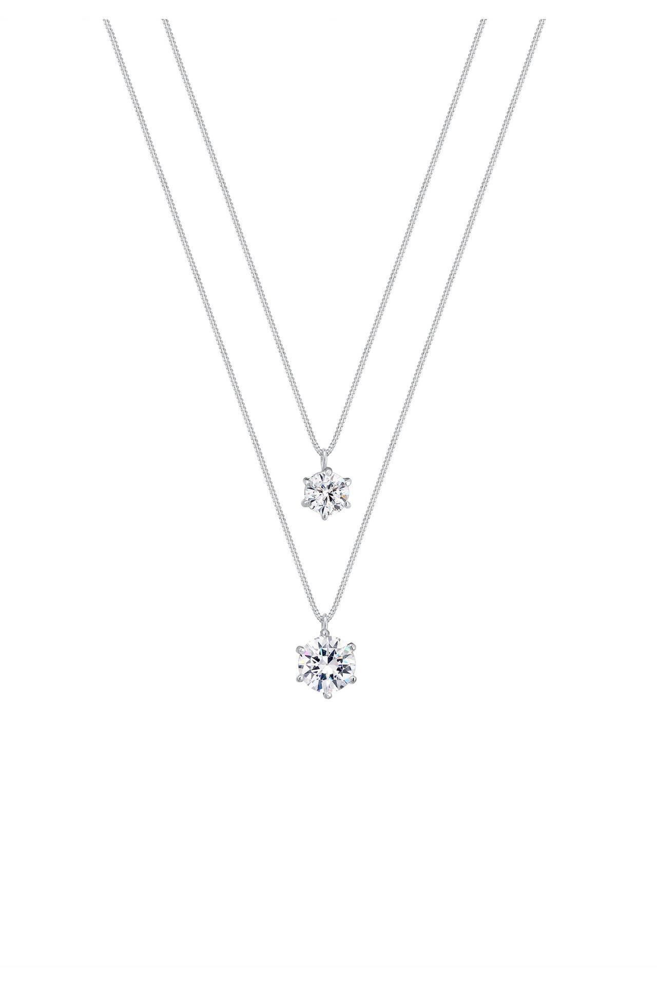 ELLI Kette Layer Rund 925 Silber, mit Kristallen von Swarovski® Silber, Bild 1