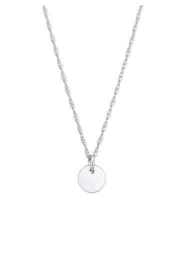 ELLI Kette Plättchen Rund Gedrehte Kette 925 Silber Silber