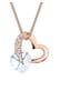 Kette Herz Anhänger Silber Roségold, mit Kristallen von Swarovski® Weiß