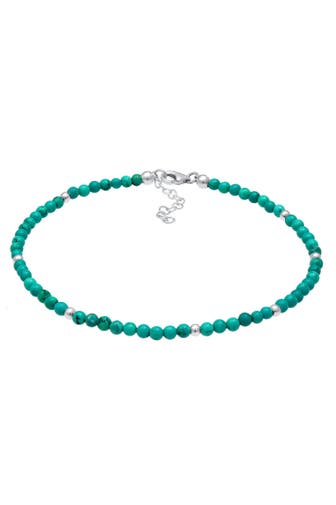 NENALINA Fusskettchen Türkis Howlith Kugeln Sommer Strand 925 Silber Türkis