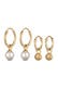 Ohrringe Creolen Set Muschelkernperle Muschel 925 Silber Gold
