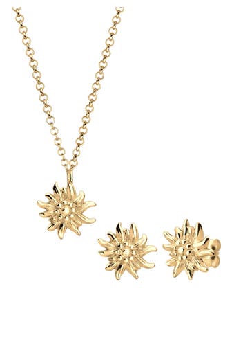 ELLI Schmuckset Edelweiss Tracht 925 Silber Gold